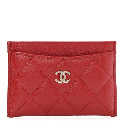 Chanel Caviar Quilted Card Holder Red 1 of 8