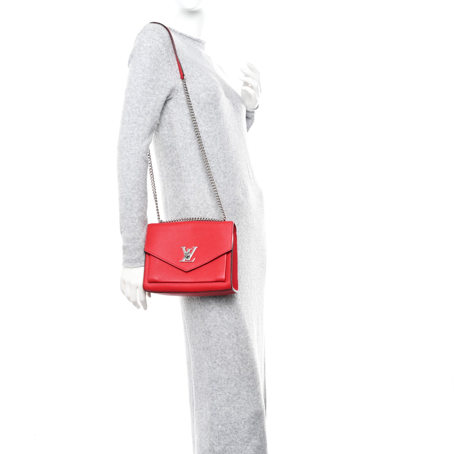 Soft Calfskin Mylockme Chain Bag BB Rubis