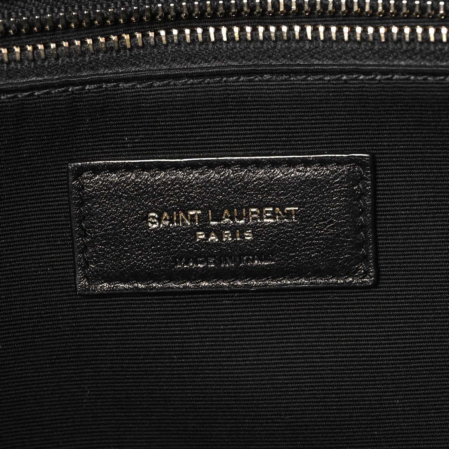 Crinkled Calfskin Quilted East West Shopping Tote Black