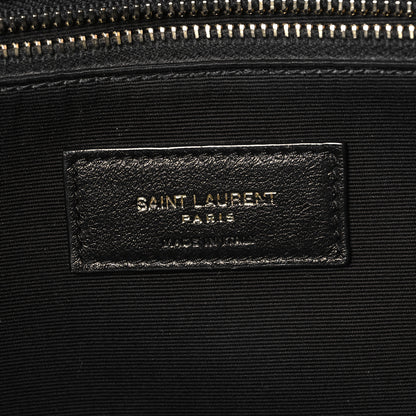 Saint Laurent Crinkled Calfskin Quilted East West Shopping Tote Black 6 of 10