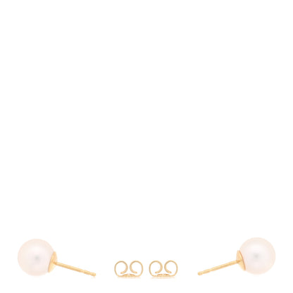 Mikimoto 18K Yellow Gold Akoya Cultured Pearl 8.5mm Stud Earrings 3 of 4
