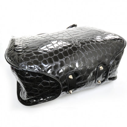 Christian Dior Patent Crocodile Embossed 61 Tote Black 5 of 10