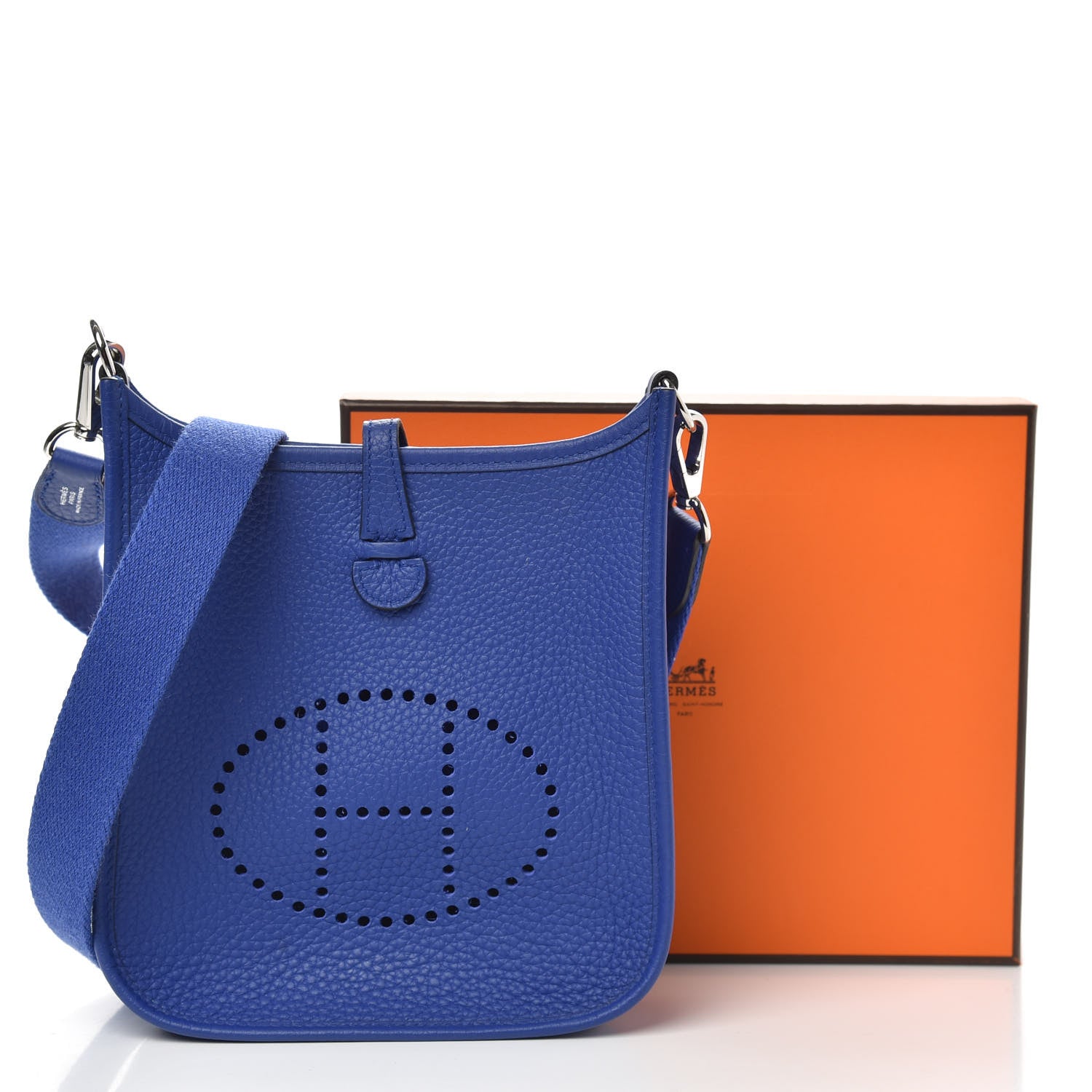 Hermes Taurillon Clemence Evelyne TPM Bleu Electrique 10 of 10
