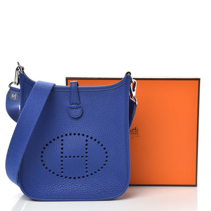 Hermes Taurillon Clemence Evelyne TPM Bleu Electrique 10 of 10