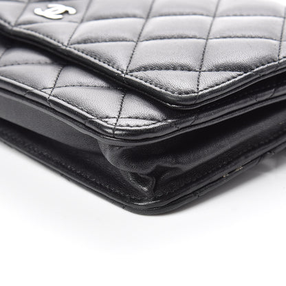 Chanel Lambskin Quilted Wallet On Chain WOC Black 10 of 18