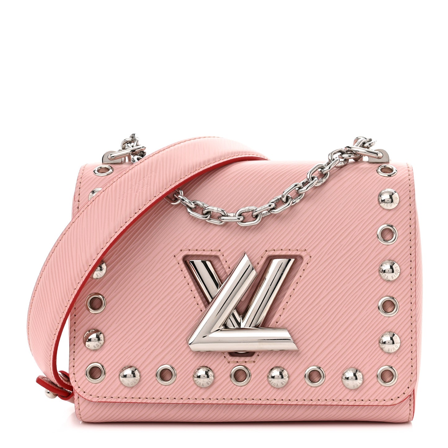 Epi Studded Twist Shoulder Bag PM Rose Ballerine