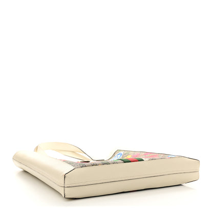 Gucci GG Supreme Monogram Flora Web Ophidia Vertical Shopping Tote White 5 of 18