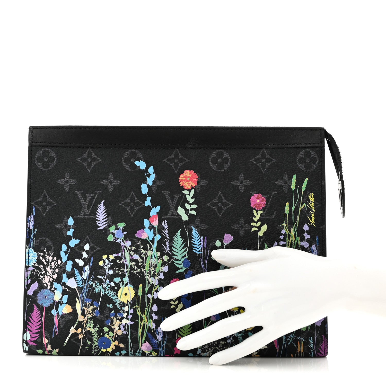Louis Vuitton Monogram Eclipse Folia Pochette Voyage MM 2 of 7