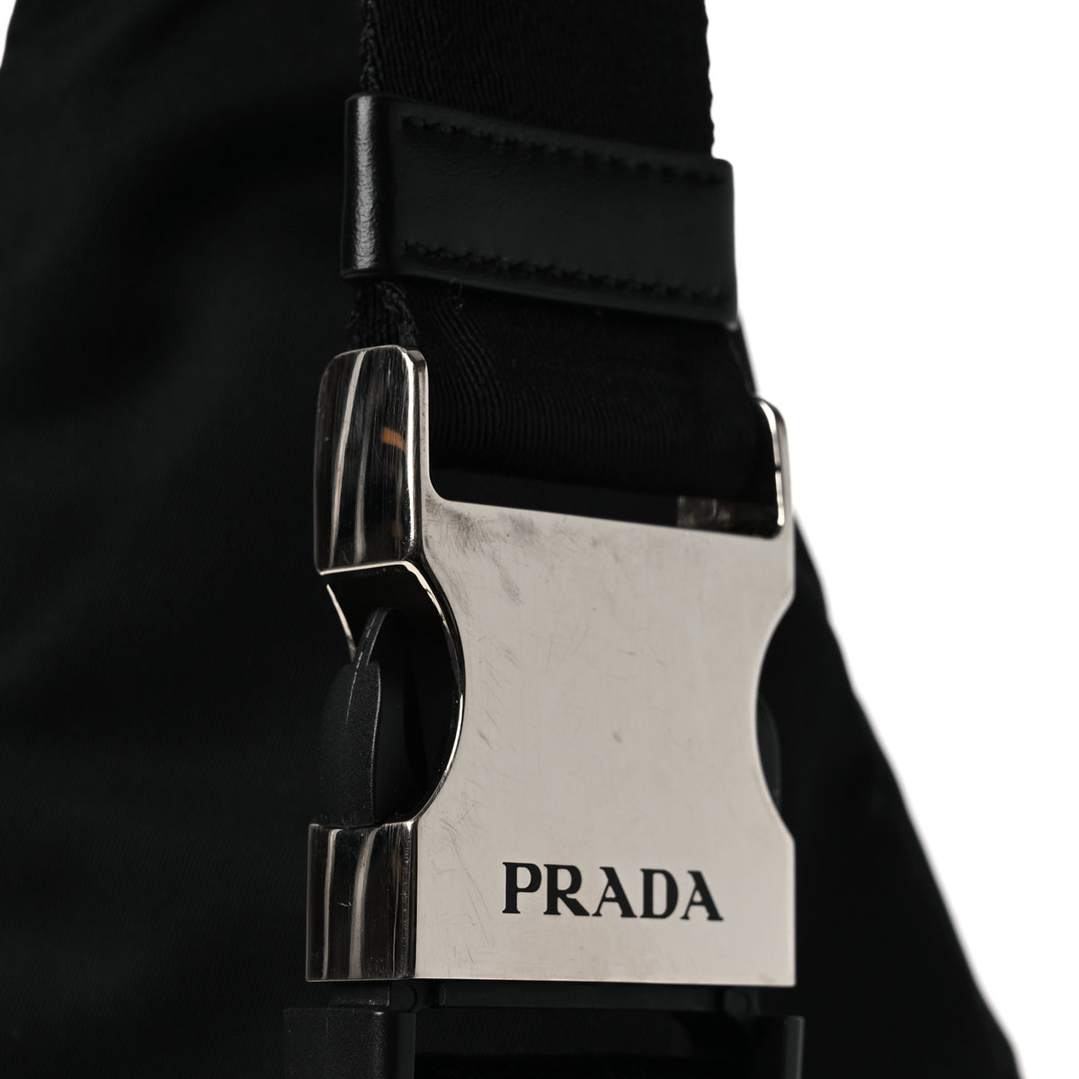 Prada Re-Nylon Vitello Metal Triangle Logo Sling Backpack Black 12 of 12