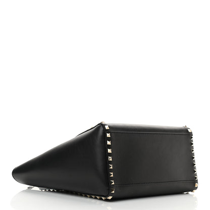Valentino Garavani Vitello Rockstud Double Handle Tote Black 4 of 13