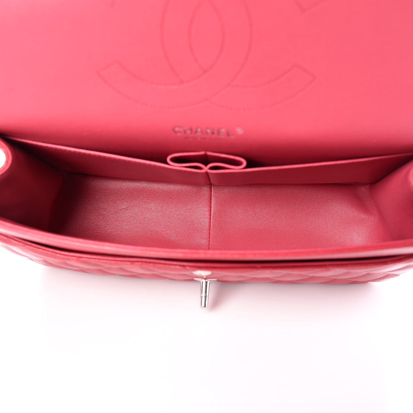 Caviar Quilted Jumbo Double Flap Red