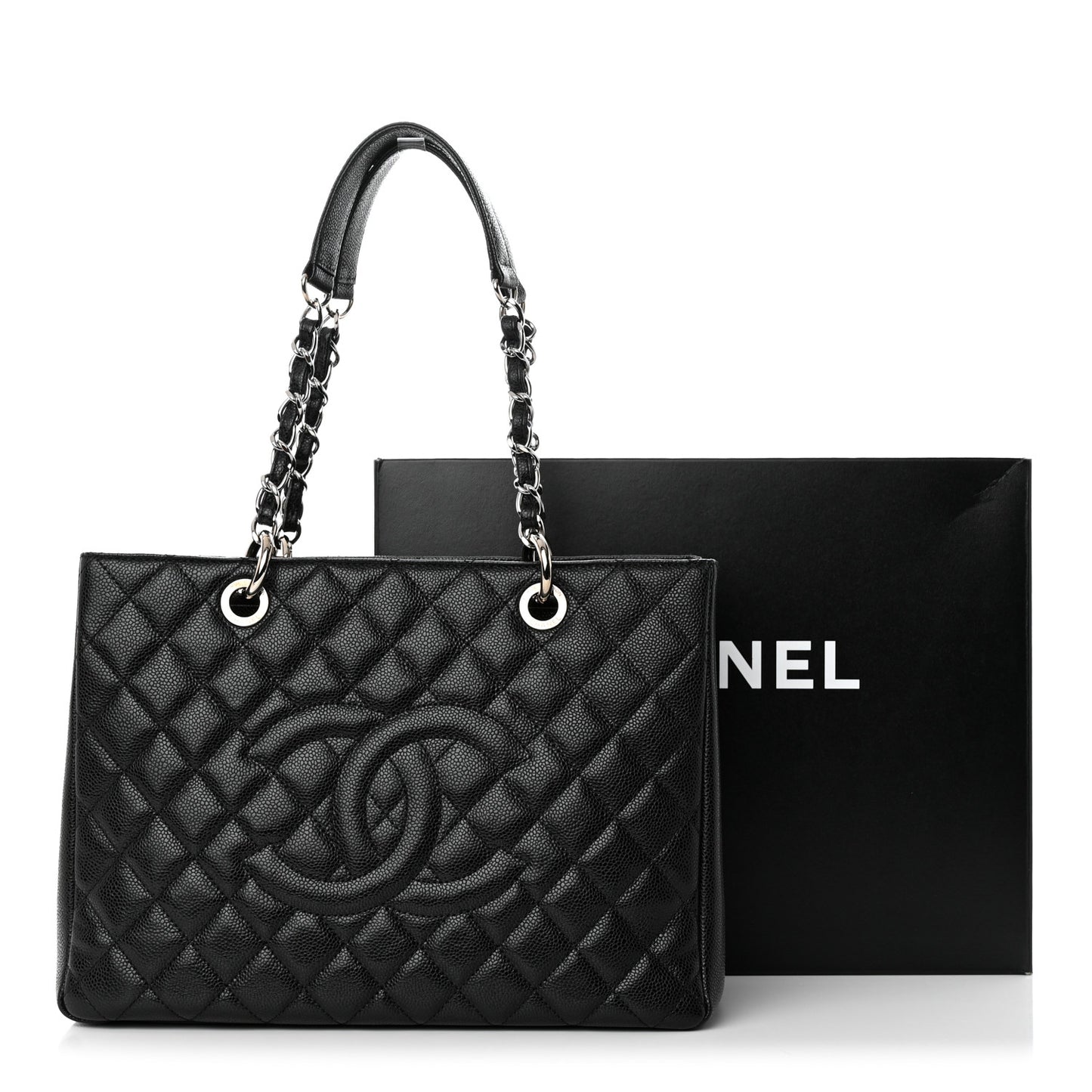 Caviar Quilted Grand Shopping Tote GST Black