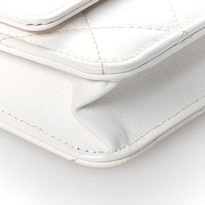 Chanel Goatskin Quilted Timeless CC Wallet On Chain WOC White 10 of 12