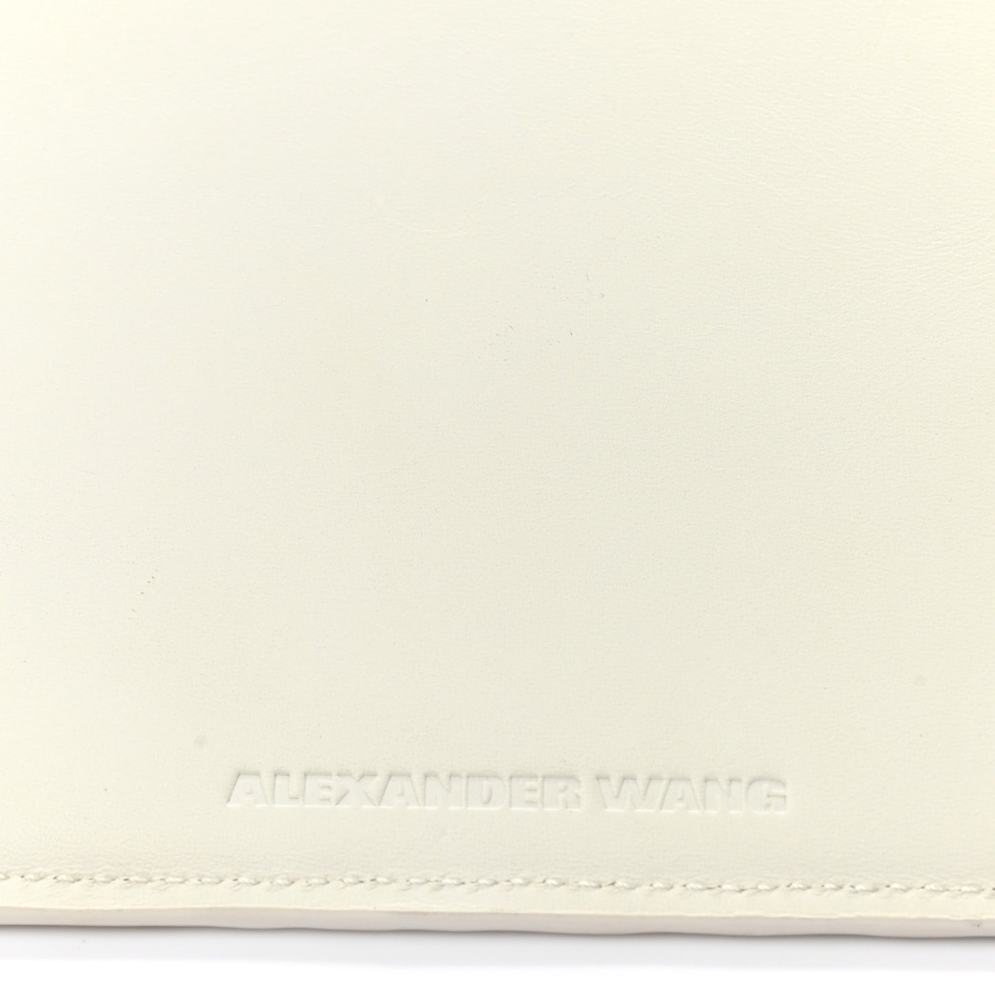 Calfskin Snakeskin Embossed Prisma Flat Pouch White Silver Hardware