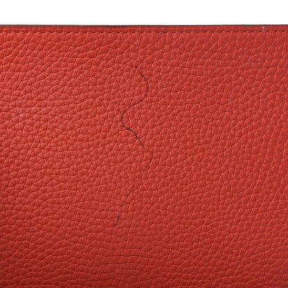 Hermes Taurillon Clemence Bi-Color Jypsiere 31 Gold Rouge Casaque 6 of 13
