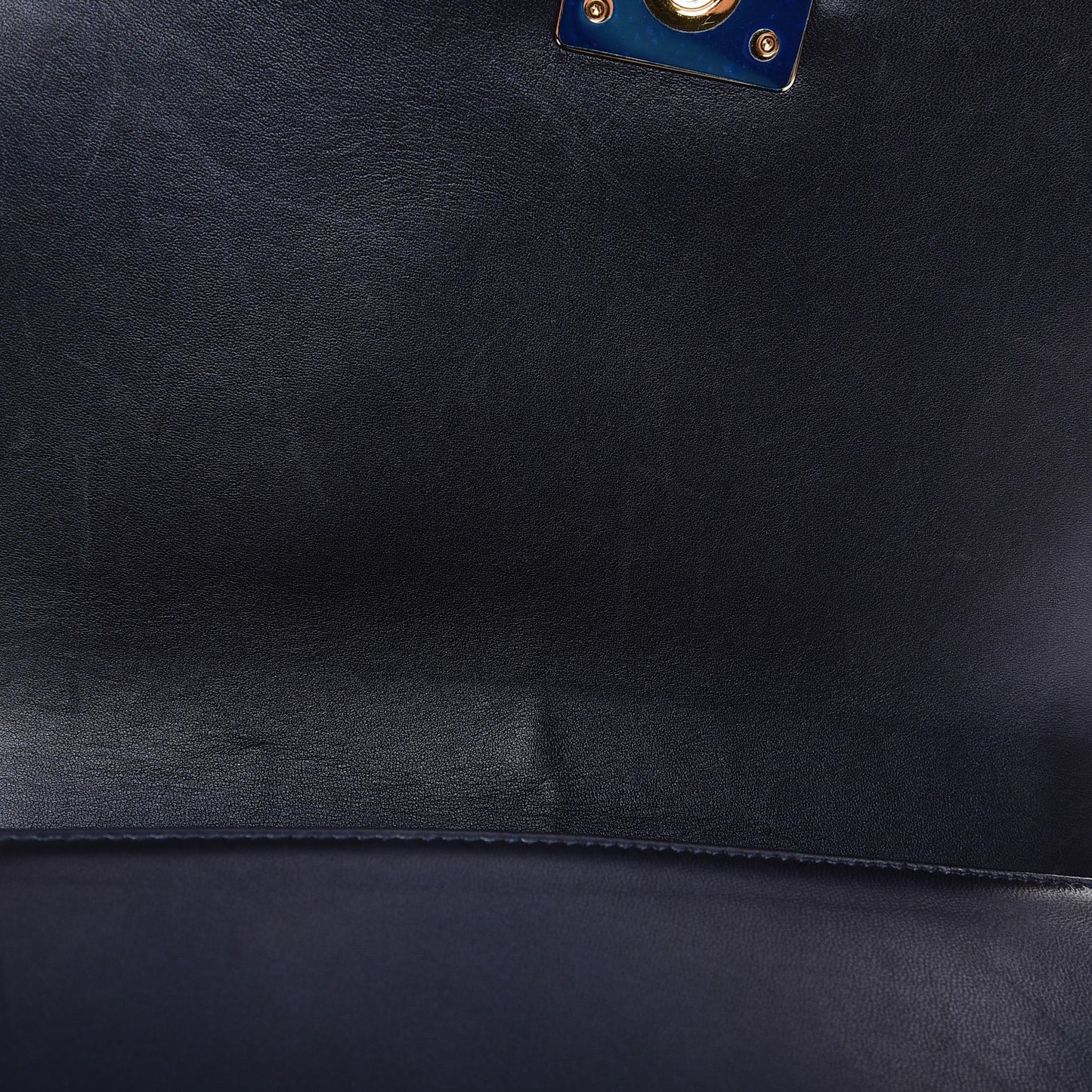 Lambskin Embossed New Medium Boy Cube Flap Navy