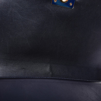 Chanel Lambskin Embossed New Medium Boy Cube Flap Navy 8 of 14