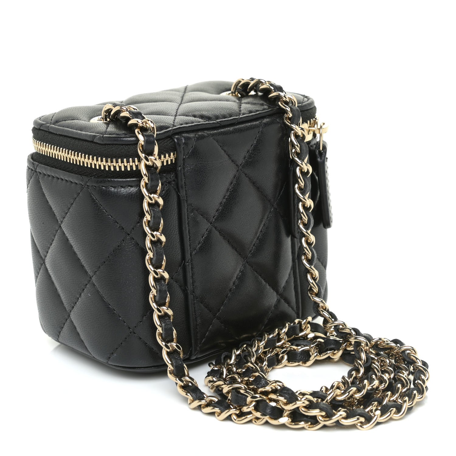 Chanel Lambskin Quilted Mini Vanity Case With Chain Black 4 of 20