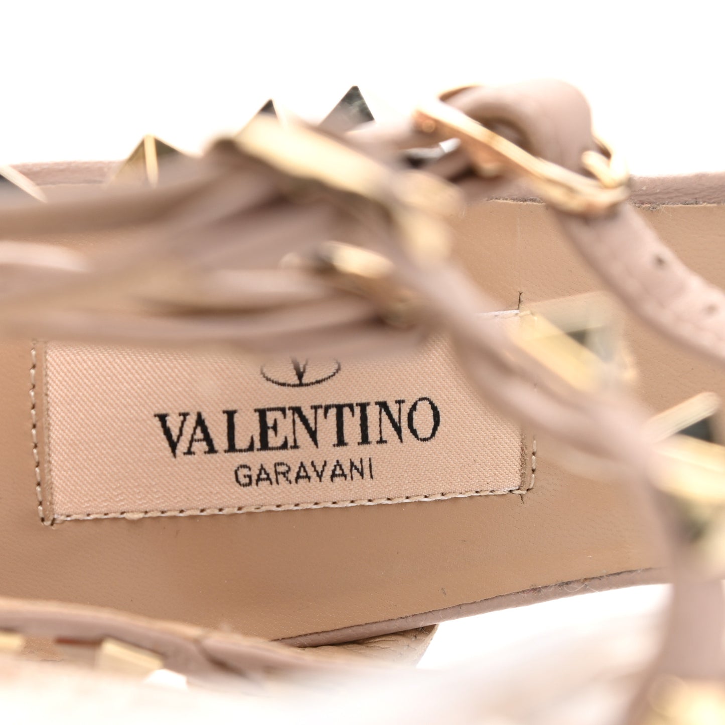 Patent Rockstud Ankle Strap 65mm Pumps 37 Water Rose Poudre