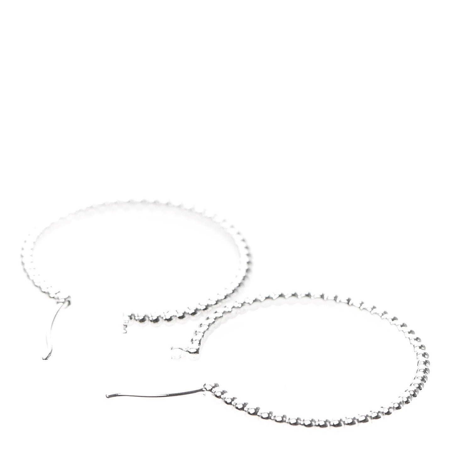 18K White Gold Small Perlee Hoop Earrings