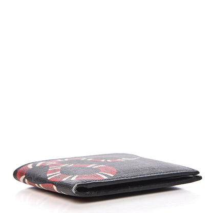 Gucci GG Supreme Monogram Kingsnake Nice Bi-Fold Wallet Black Grey 4 of 9