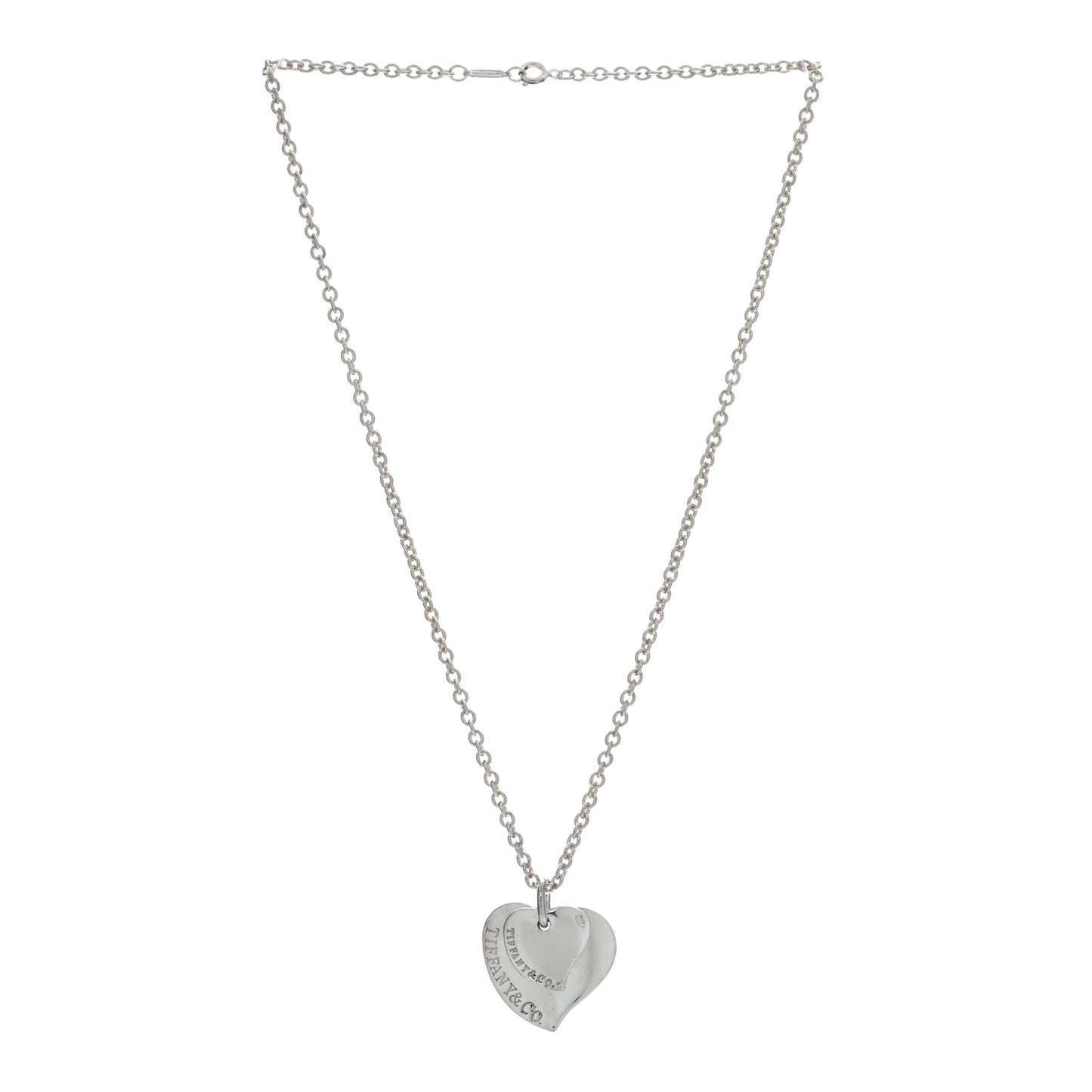 Sterling Silver Double Heart Pendant Necklace