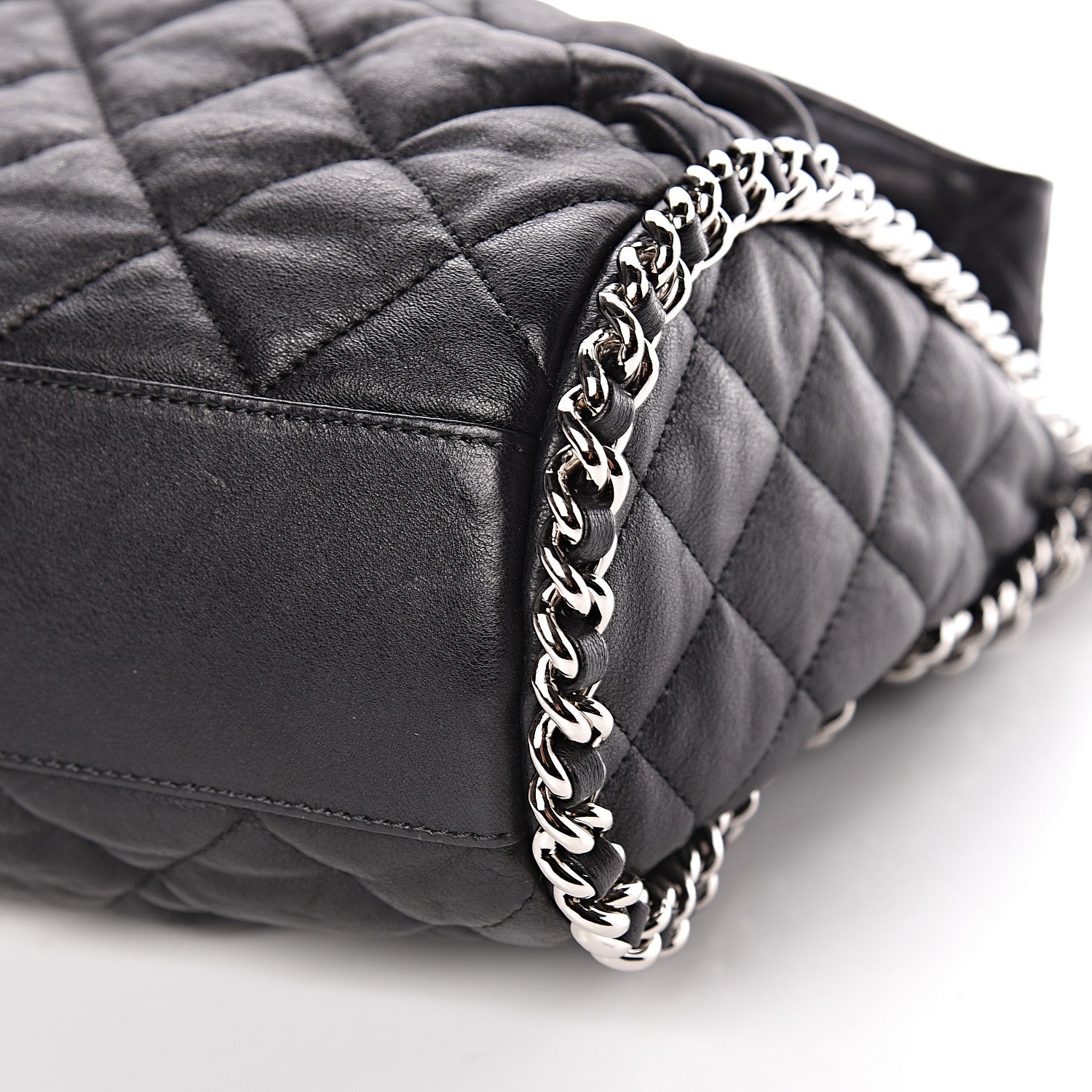 Chanel Washed Lambskin Chain Around Hobo Black 10 of 10