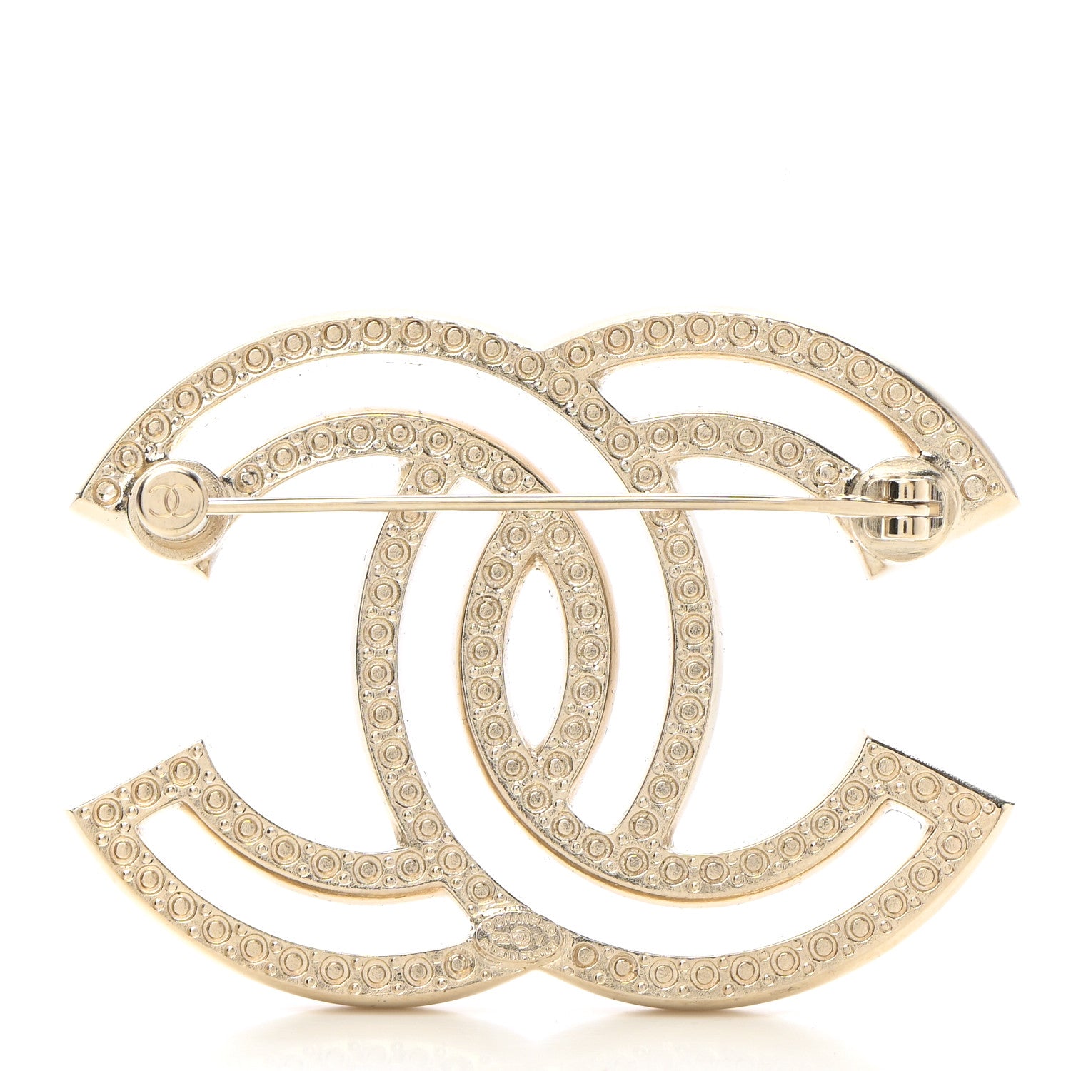 Chanel Crystal CC Brooch Light Gold 3 of 5