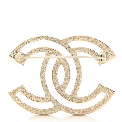Chanel Crystal CC Brooch Light Gold 3 of 5