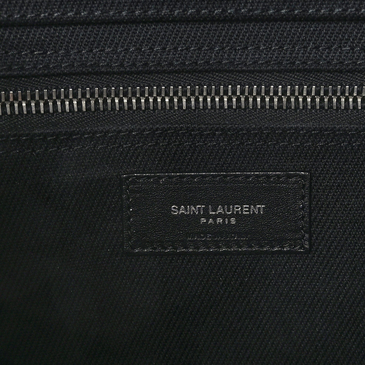 Saint Laurent Linen Calfskin Rive Gauche Tote Black 6 of 8