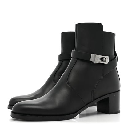 Hermes Calfskin Frenchie 50 Ankle Boots 37 Black 3 of 9