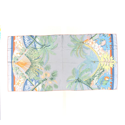 Hermes Silk Aloha Rectangle Scarf Bleu Vert Amande Rose 1 of 6