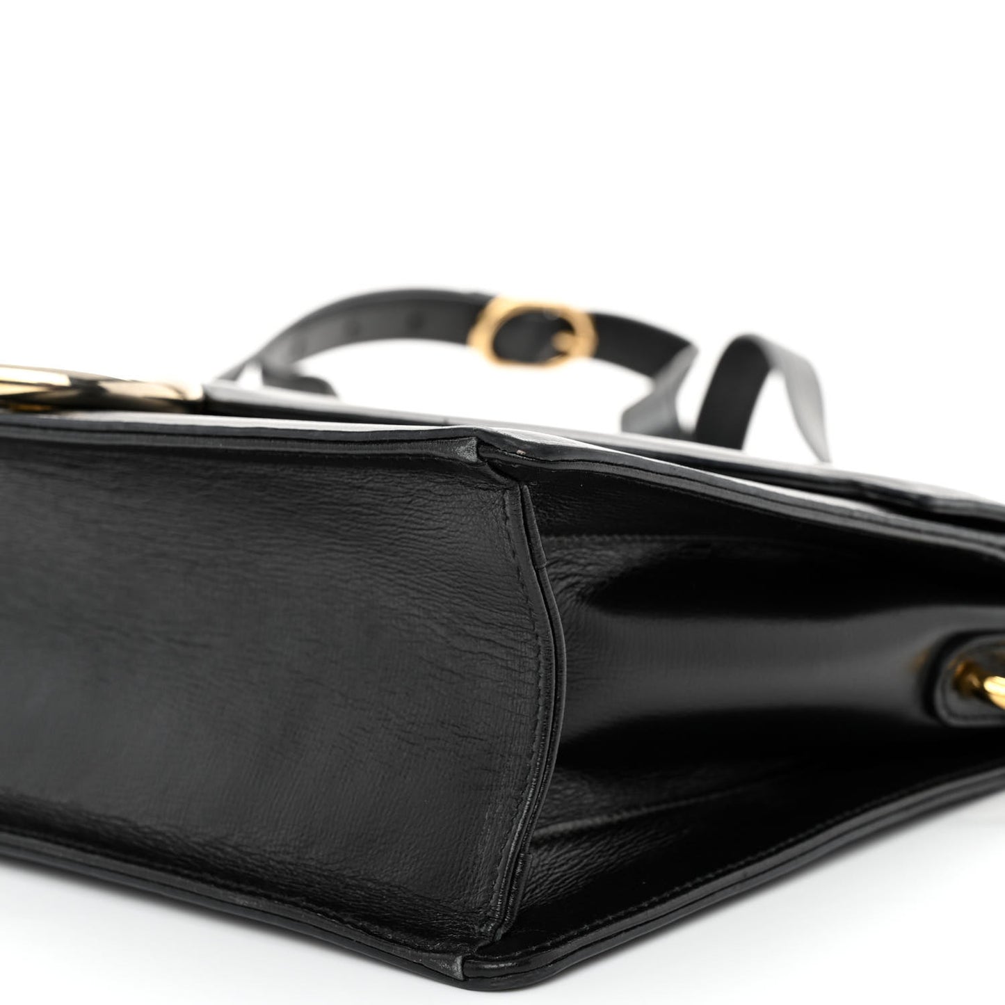 Textured Calfskin Medium Torchon GG Ring Shoulder Bag Black