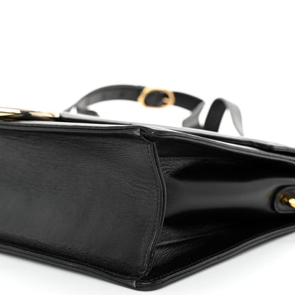 Gucci Textured Calfskin Medium Torchon GG Ring Shoulder Bag Black 10 of 11
