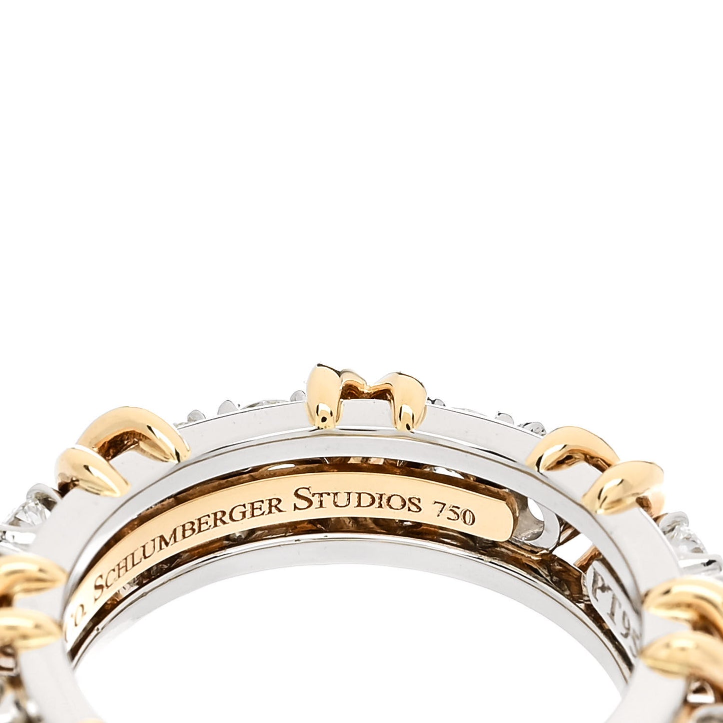 Platinum 18K Yellow Gold Diamond Schlumberger Sixteen Stone Ring 52 6