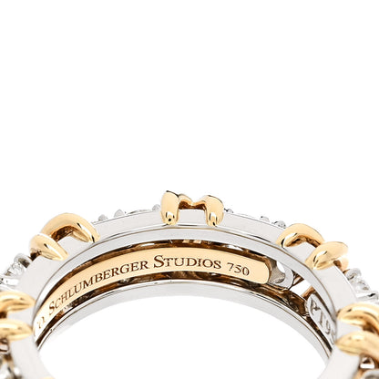 Tiffany Platinum 18K Yellow Gold Diamond Schlumberger Sixteen Stone Ring 52 6 5 of 6