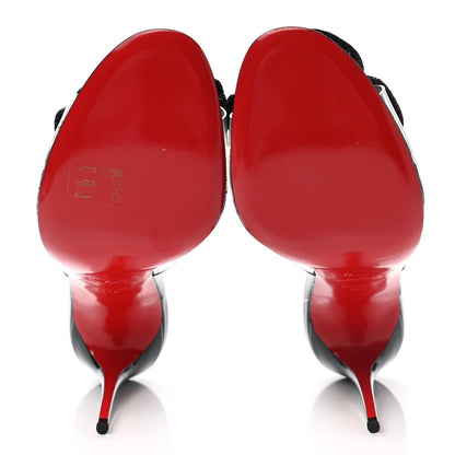 Christian Louboutin Metallic Calfskin Glitter Tonic PVC Fossiliza 100 Sandals 41.5 Black 5 of 7