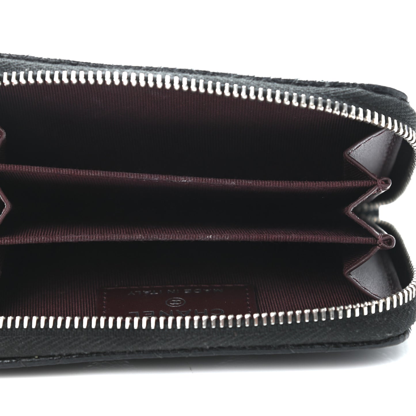 Caviar Quilted Zip Coin Purse Black