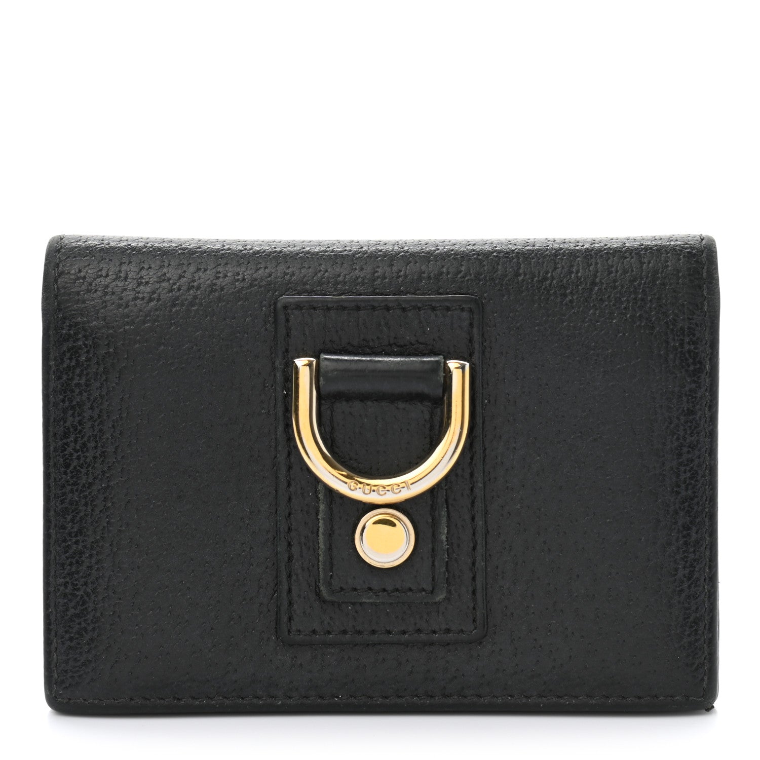 Gucci Calfskin Boar Ring Card Holder Black 1 of 10