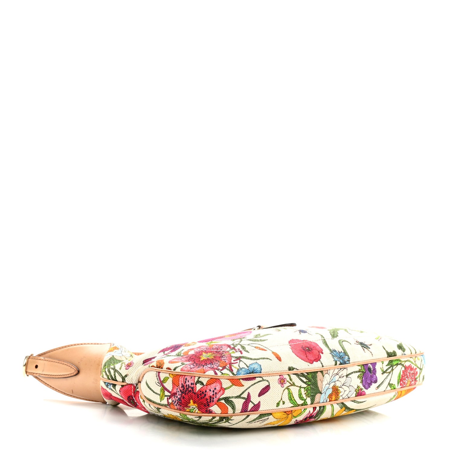 Gucci Canvas Beaded Floral Flora Small Jackie O Hobo White 4 of 17