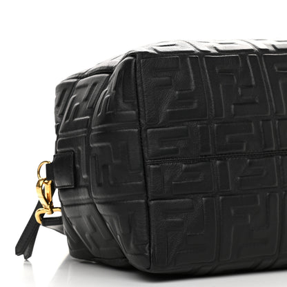 Fendi Nappa FF 1974 Embossed Small Boston Black 8 of 9