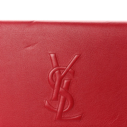 Saint Laurent Calfskin Monogram Large Belle De Jour Clutch Red 7 of 9
