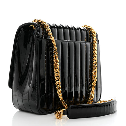Saint Laurent Patent Matelasse Monogram Large Vicky Chain Bag Black 2 of 11
