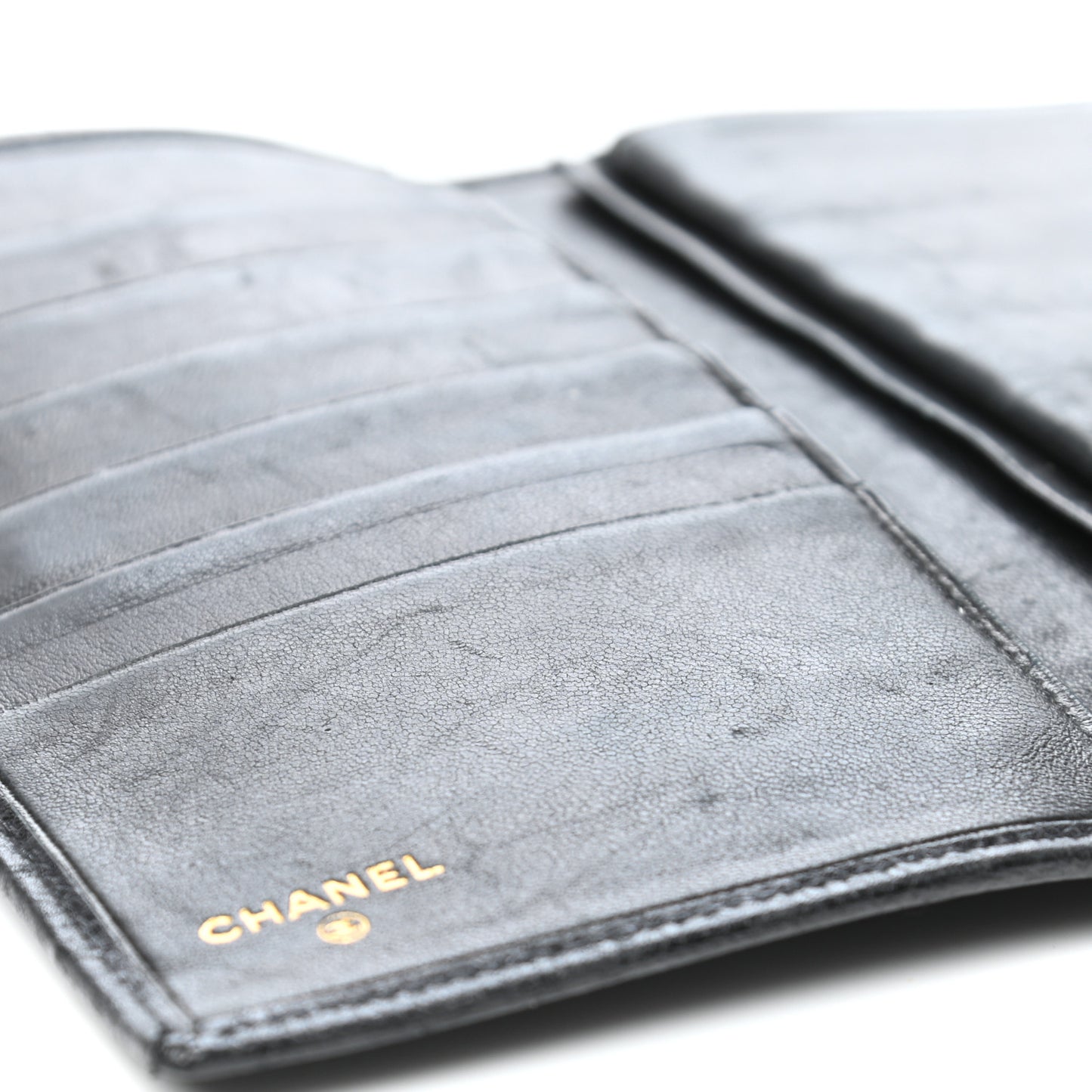 Caviar Stitched French Wallet Black