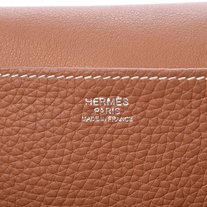Hermes Taurillon Clemence Halzan 31 Gold 6 of 10