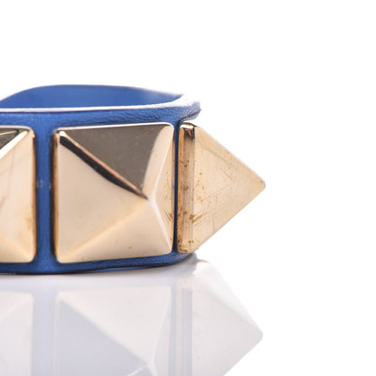 Valentino Garavani Calfskin Macro Rockstud Bracelet Blue 6 of 6