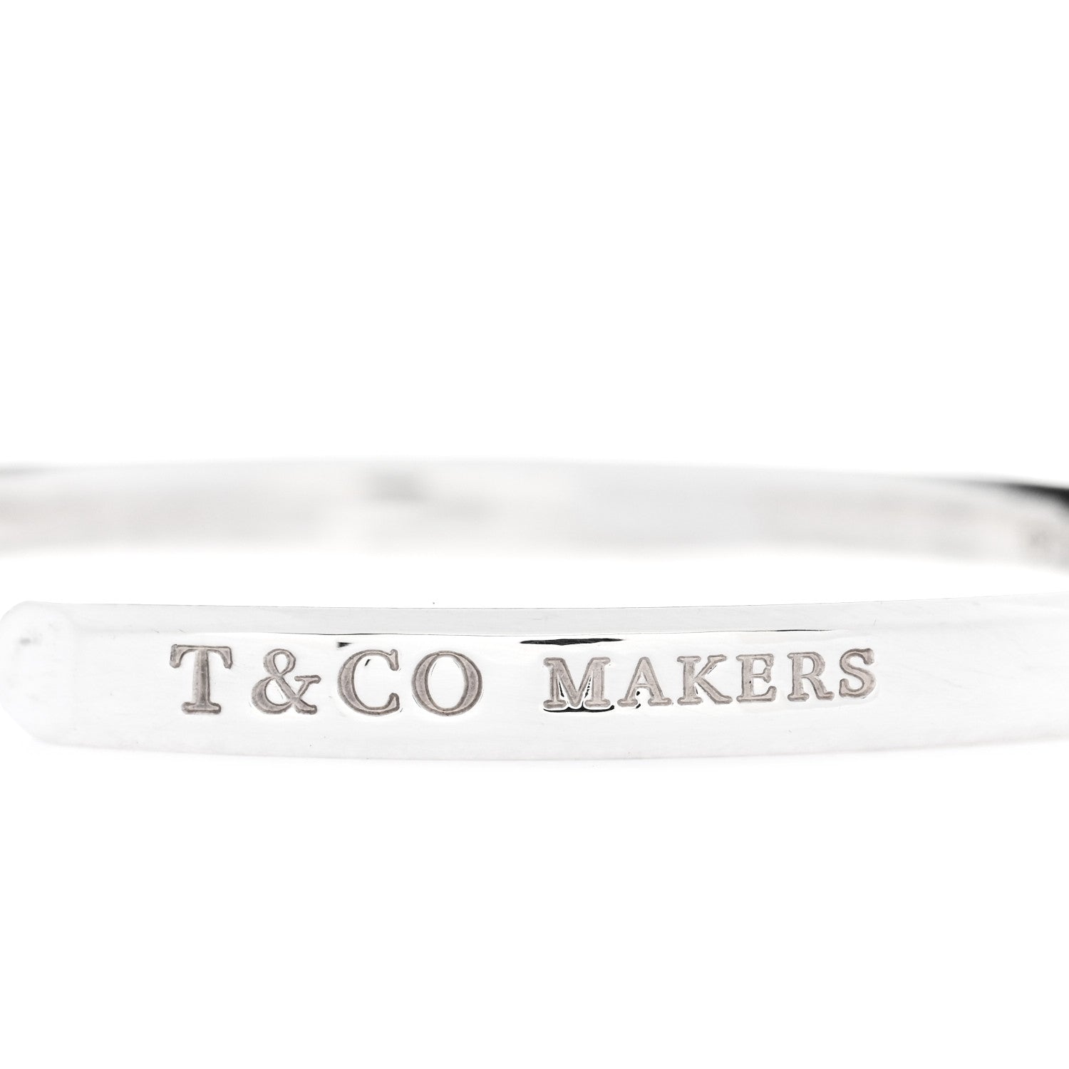Tiffany Sterling Silver Narrow Makers Cuff Bracelet 4 of 5