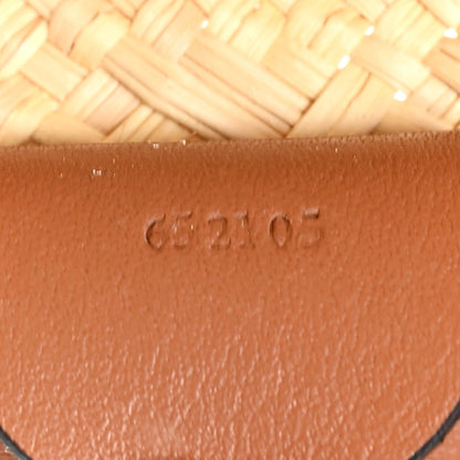 Loewe Calfskin Raffia Paulas Ibiza Small Anagram Basket Tote Bag Natural Tan 7 of 10