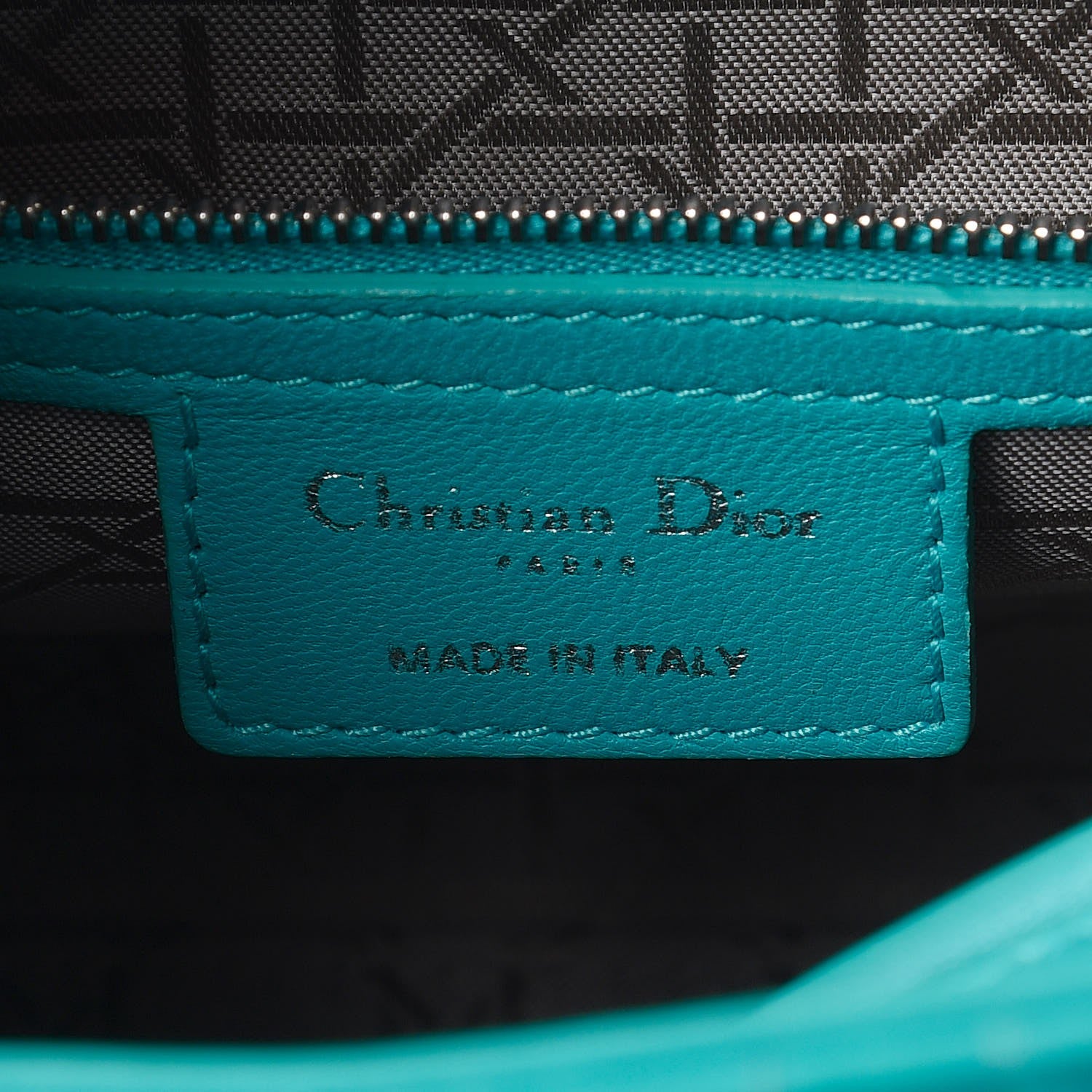 Christian Dior Lambskin Cannage Medium Lady Dior Turquoise 6 of 7
