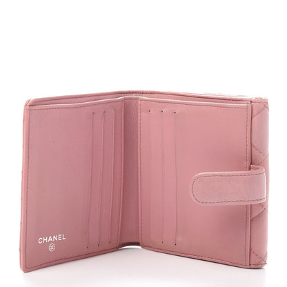 Chanel Lambskin Quilted Compact French Flap Wallet Pink 6 of 12